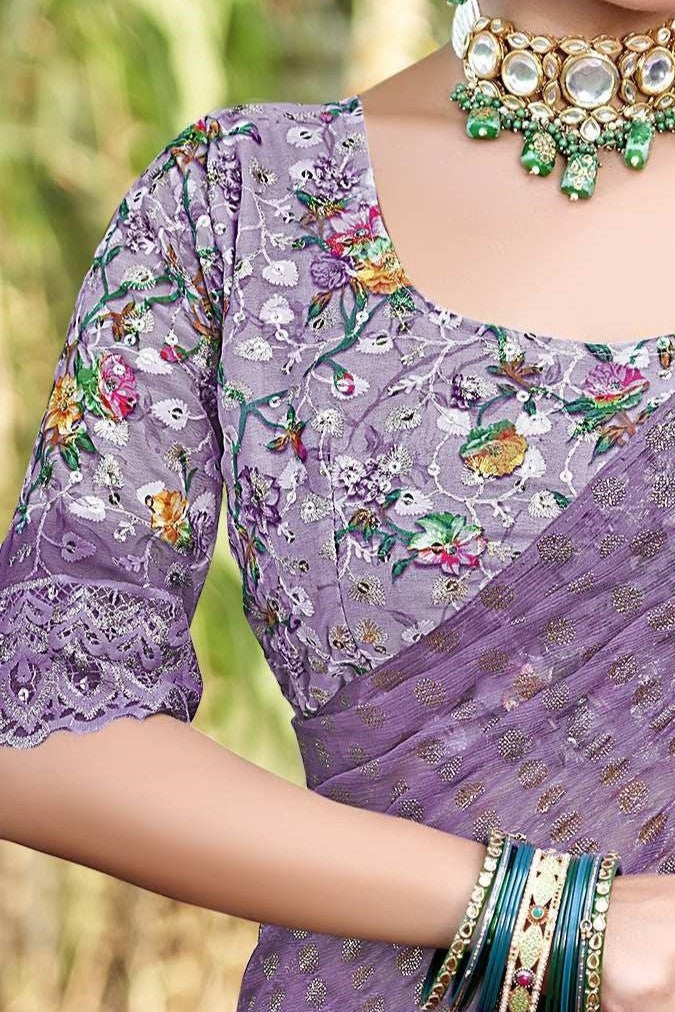Lado Light  Moss  Saree with Digital Printed Blouse and Best Selling Saree Design