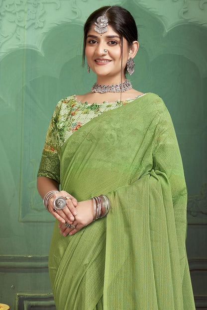 Rolex Light Saree in Elegant Chiffon Fabric – Radiate Grace!.