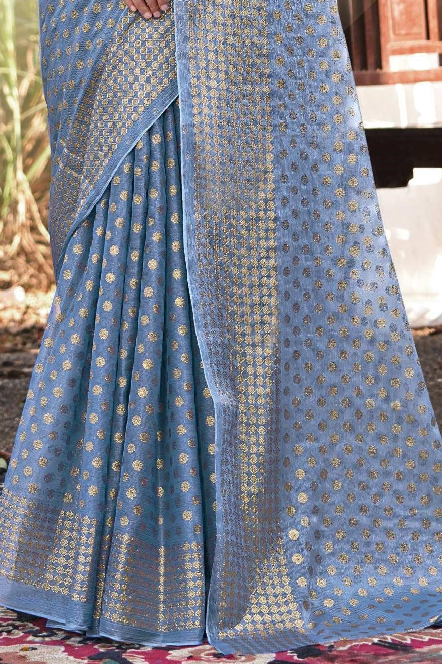 Lado Light  Moss  Saree with Digital Printed Blouse and Best Selling Saree Design
