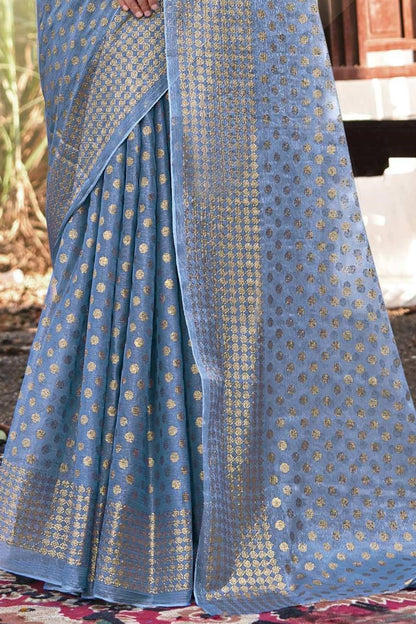 Lado Light  Moss  Saree with Digital Printed Blouse and Best Selling Saree Design