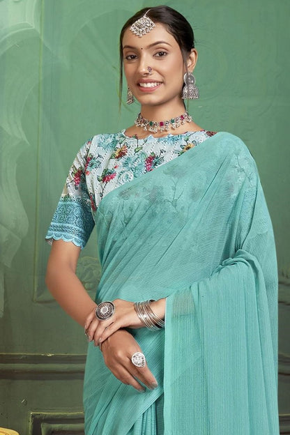 Rolex Light Saree in Elegant Chiffon Fabric – Radiate Grace!.
