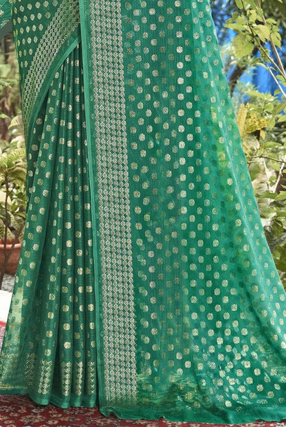 Lado Silver Digital  Moss Saree with Digital Printed Blouse and Best Selling Saree Design.