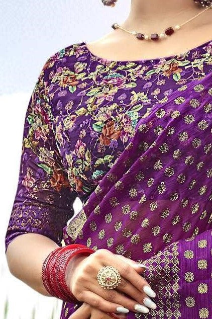 Lado Digital Gold Moss Saree with Digital Printed Blouse and Best Selling Saree Design *
