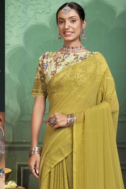 Rolex Light Saree in Elegant Chiffon Fabric – Radiate Grace!.