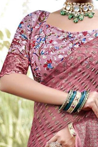Lado Light  Moss  Saree with Digital Printed Blouse and Best Selling Saree Design