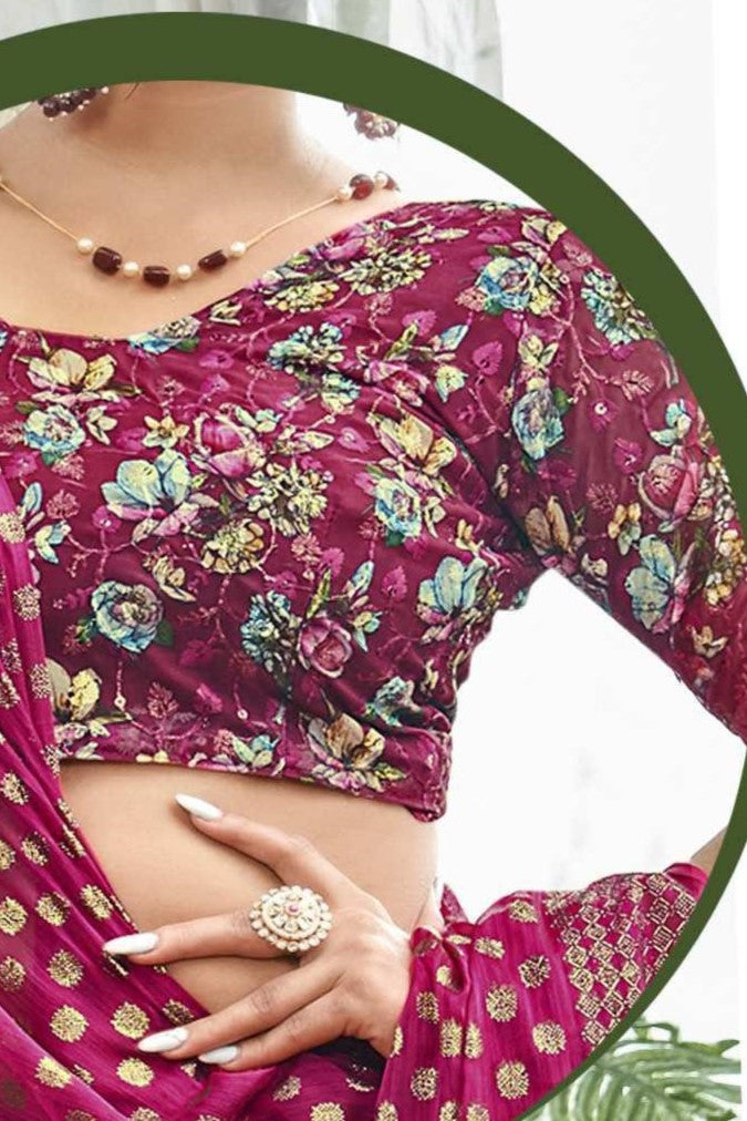 Lado Digital Gold Moss Saree with Digital Printed Blouse and Best Selling Saree Design *